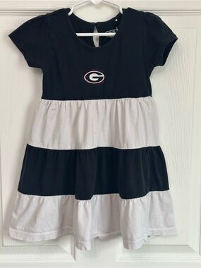 Garb Team Georgia Bulldogs  girls tiered dress Size 4T Black White 100% Cotton